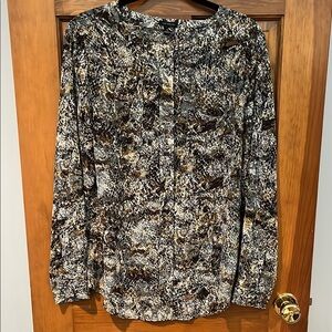 Ann Taylor Sheer Button Down Blouse